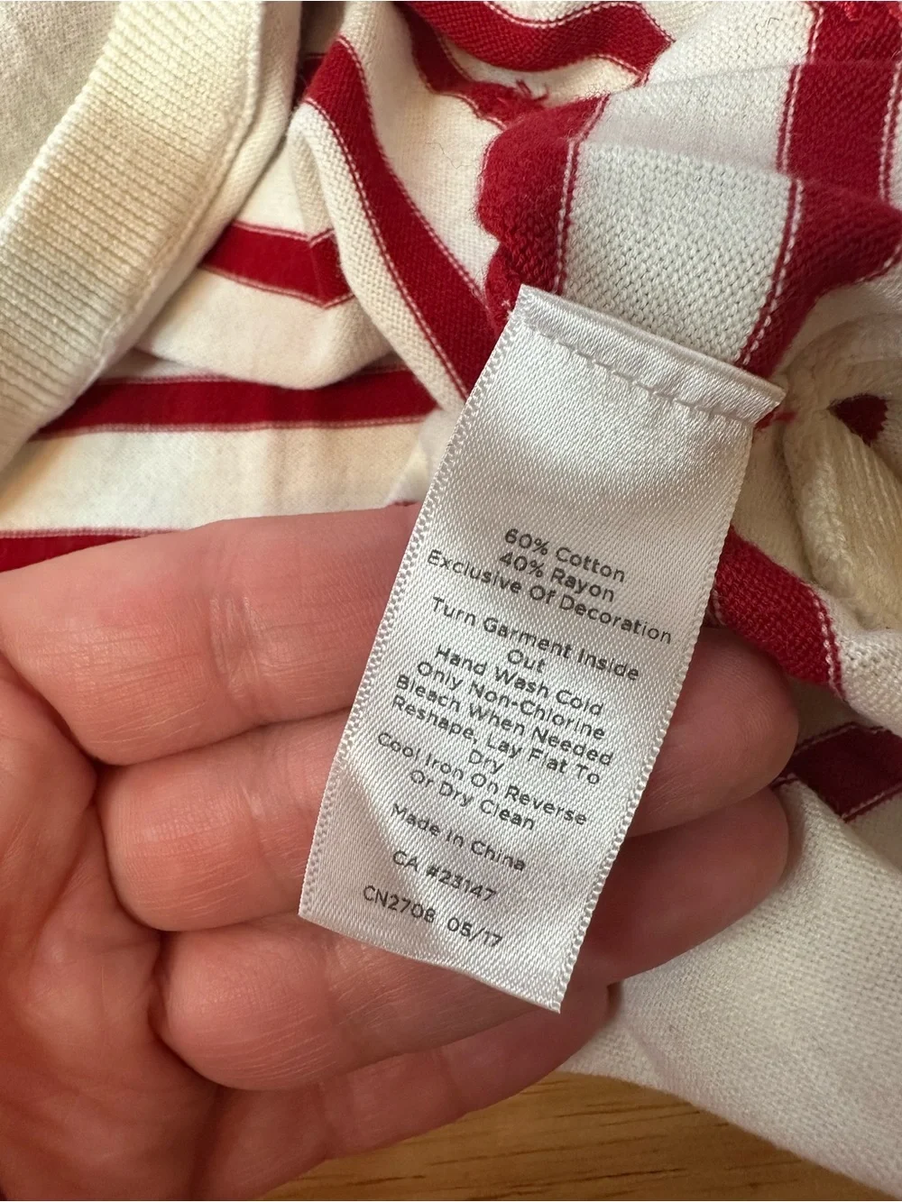 Talbots Women’s Plus Size Cute Bow Stripe Red White Tunic Sweater 1X Petite